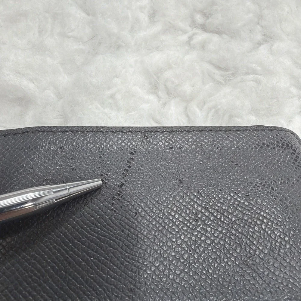 BURBERRY Wallet Men Bifold Gray Leather Made In Italy Classic Two Tone Designer